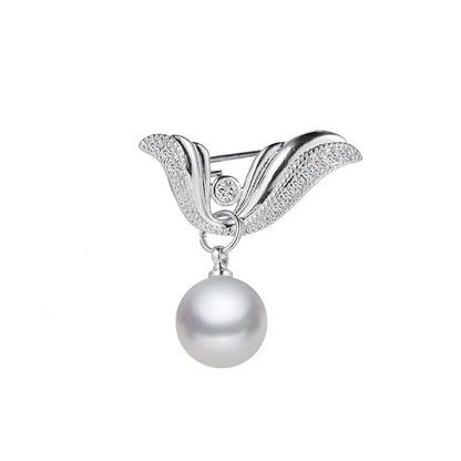 Luxury Pearl Butterfly Wreath Brooches Elegant Enamel Camellia Flower  Pendant Plant Pin Accessories Women Party Jewelry Gift