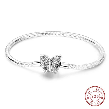 Sterling Silver Butterfly Zircon Bracelet - Colorful Crystal Wedding Jewelry