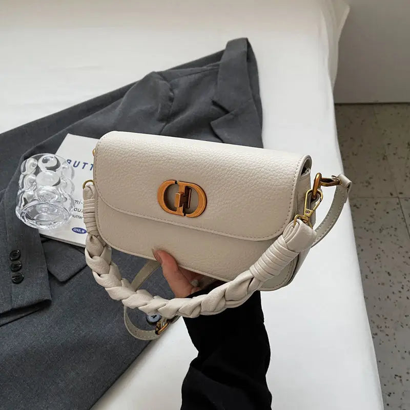 Retro Woven Square Shoulder Bag - Autumn/Winter Crossbody Handbag