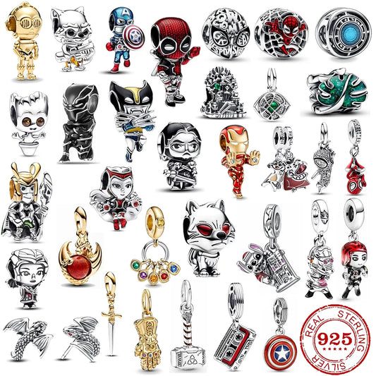 Charm Beads 925 Silver Fit Original DIY Accessories Bead for Decoration Bracelets Spider-Man Neaklace Pendant Jewelry Gifts New