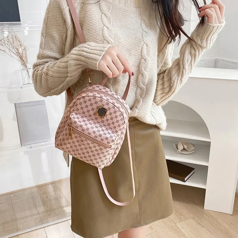 Versatile Women's Mini Backpack - 4-in-1 Fashion Bag for School, Shopping & Travel