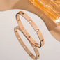 Star & Heart Stainless Steel Bangle Bracelet | Rose Gold, Gold & Silver