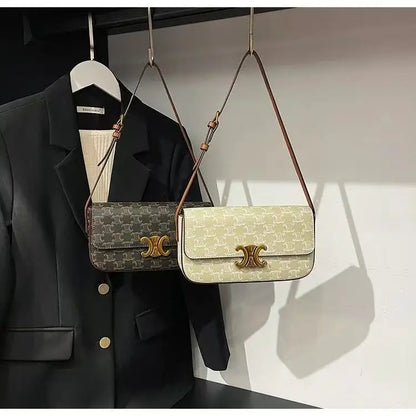 2025 Women’s Soft Leather Small Square Bag — Fashion Underarm/Crossbody, Portable for Daily/Outings