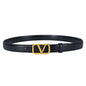 2025 New Women's Light Luxury Leather Belt Smooth Buckle Retro Versatile Design Fashion Trendy Decoration for Jeans