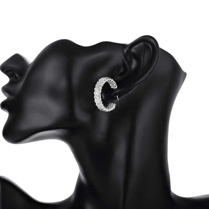 Popular fine Sterling Silver charms stud Earrings for Women Creativity Christmas Gifts Street all-match party Jewelry
