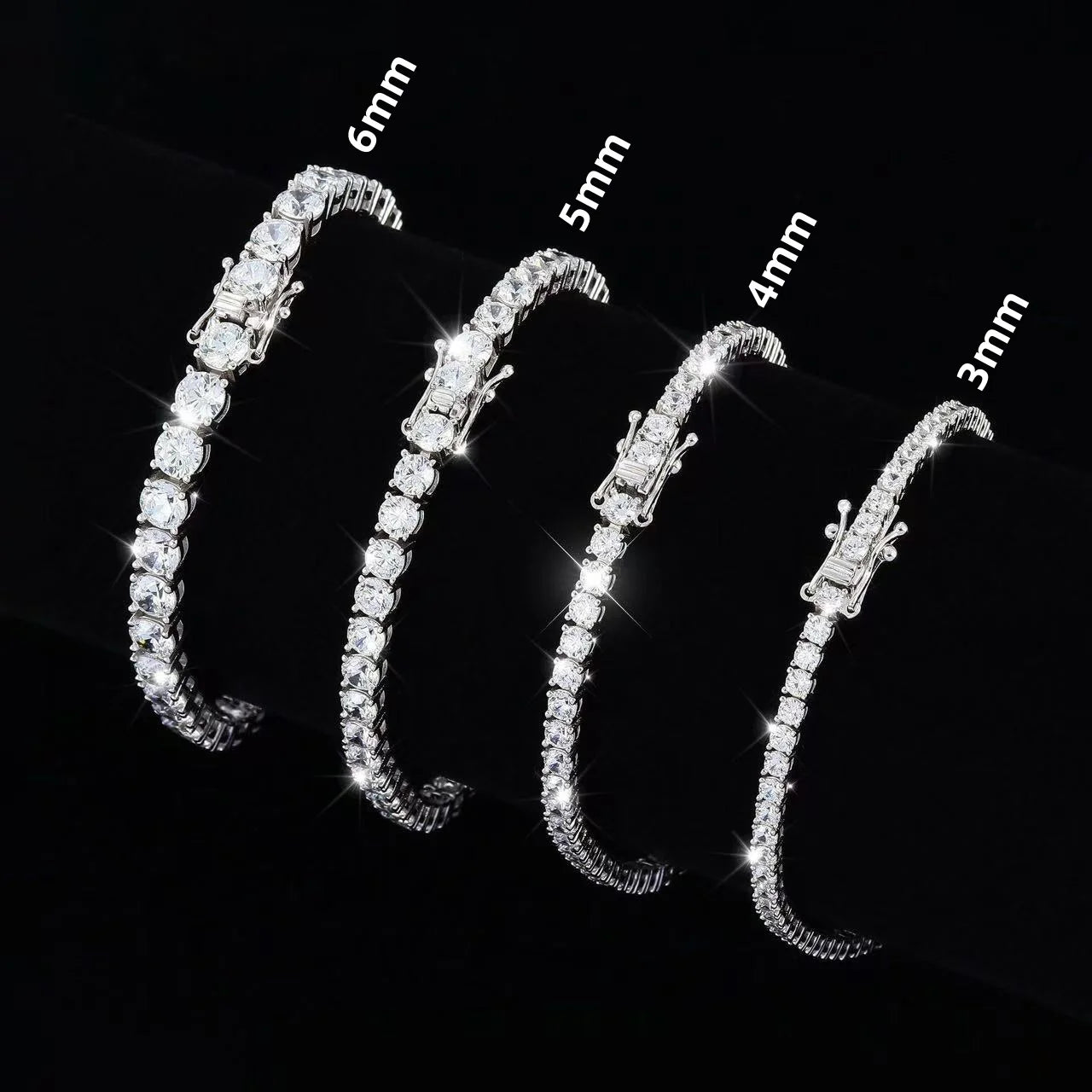 Tennis Bracelet - 925 Sterling Silver & 18K Gold, Moissanite or Zirconia, 2/3/4mm