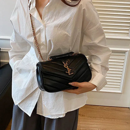 Luxury Genuine Leather Handbag - Elegant Designer Crossbody Shoulder Tote