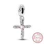 925 Sterling Silver Pink Pendant Charm Bead | Fits Pandora Bracelets & Necklaces | DIY Fine Jewelry