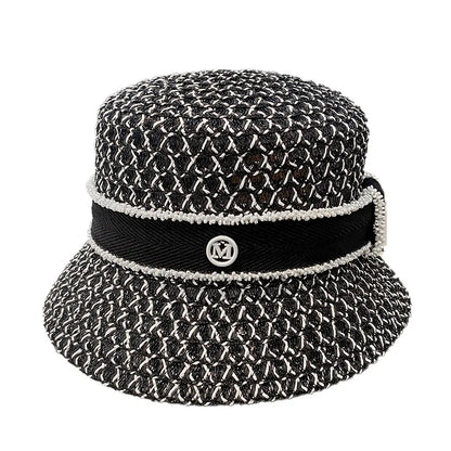 Korean  Breathable Hollow Fisherman Hat, Personalized Basin Hat, Fashionable Diamond Bucket Hat for Women's Summer Outings