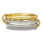 Trendy 4-Piece Stackable Ring Set - Two-Tone 18K Gold Plated Zircon Rings