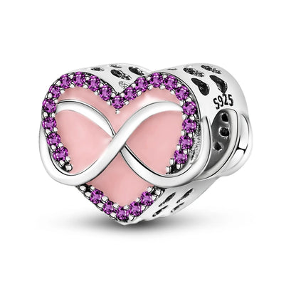 925 Sterling Silver Tree of Life, Peach Heart & Sweet Love Charm Bead | Fits Bracelets & Necklaces