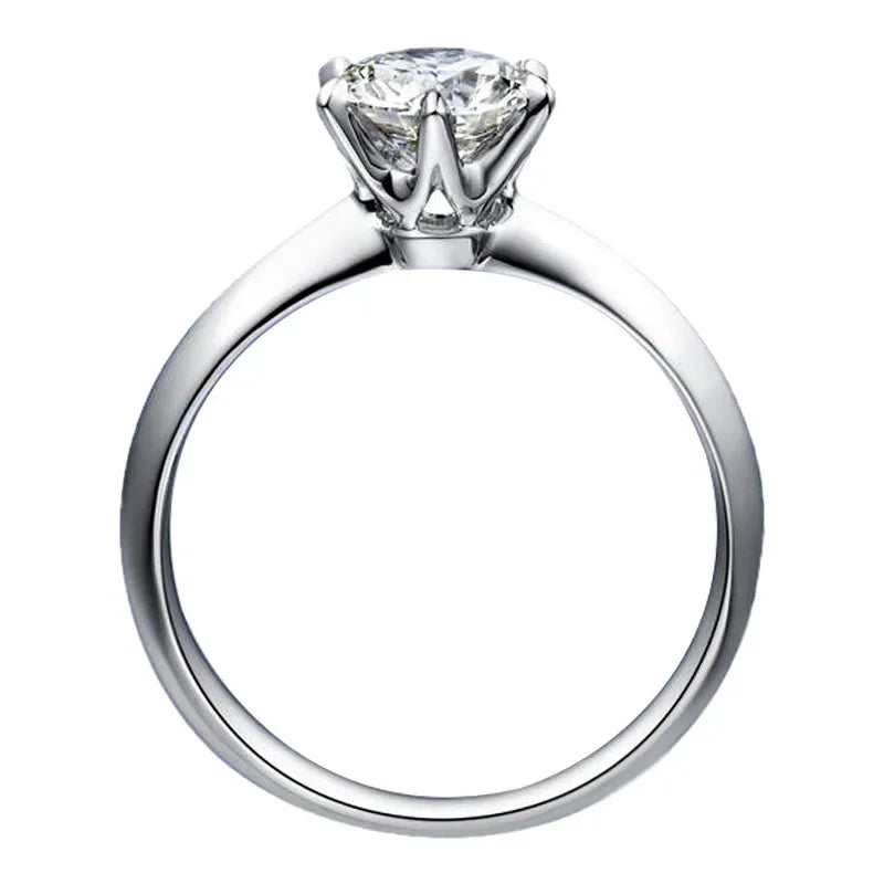 Real Moissanite Solitaire Ring — D Color VVS1 925 Silver | 1–3ct Engagement
