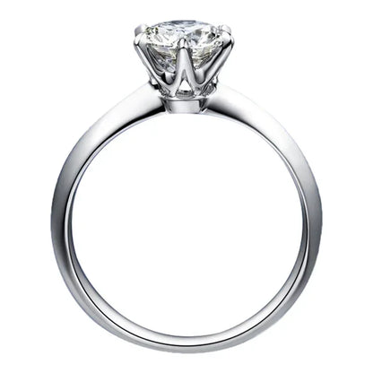 Real Moissanite Solitaire Ring — D Color VVS1 925 Silver | 1–3ct Engagement