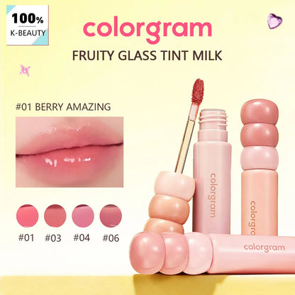 COLORGRAM FRUITY GLASS TINT MILK,High Shine&Glass Finish,Long-Wearing&Non-Sticky,Natural-Looking,Korean Cosmetic,Korean Makeup