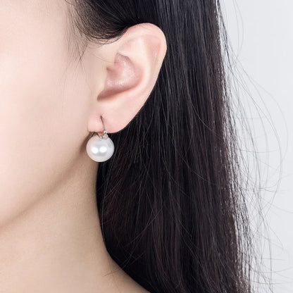 Sterling Silver Pearl Hook Earrings - 18K Gold Elegant Wedding Designer Jewelry for Women