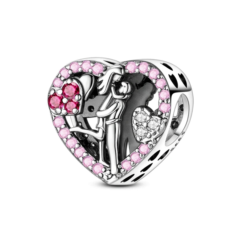 925 Sterling Silver Charm Beads | Butterfly, Crown, Heart & Perfume Bottle Zircon Charms for Women