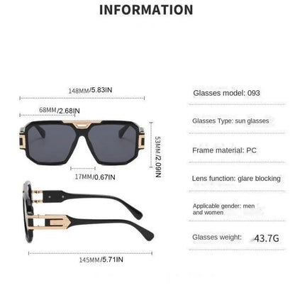 Fashion Square Full Frame Sunglasses - Large Oversized Retro HD Street Style