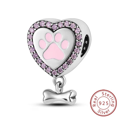 925 Sterling Silver Pink Pendant Charm Bead | Fits Pandora Bracelets & Necklaces | DIY Fine Jewelry