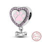 925 Sterling Silver Pink Pendant Charm Bead | Fits Pandora Bracelets & Necklaces | DIY Fine Jewelry