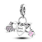 925 Sterling Silver Tree of Life, Peach Heart & Sweet Love Charm Bead | Fits Bracelets & Necklaces