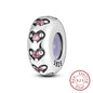 925 Sterling Silver Pink Pendant Charm Bead | Fits Pandora Bracelets & Necklaces | DIY Fine Jewelry
