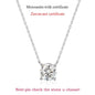 Moissanite Pendant Necklace - 925 Sterling Silver & 18K Rose Gold, 1ct to 5ct, D Color VVS1