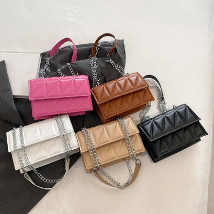 Designer Fashion Women Shoulder Bag Ladies PU Leather Handle Handbags Chain Strap Crossbody Bags for Women