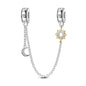 925 Sterling Silver Heart, Infinity & Triple Jewel Safety Chain Charm | Fits Pandora & Most Bracelets