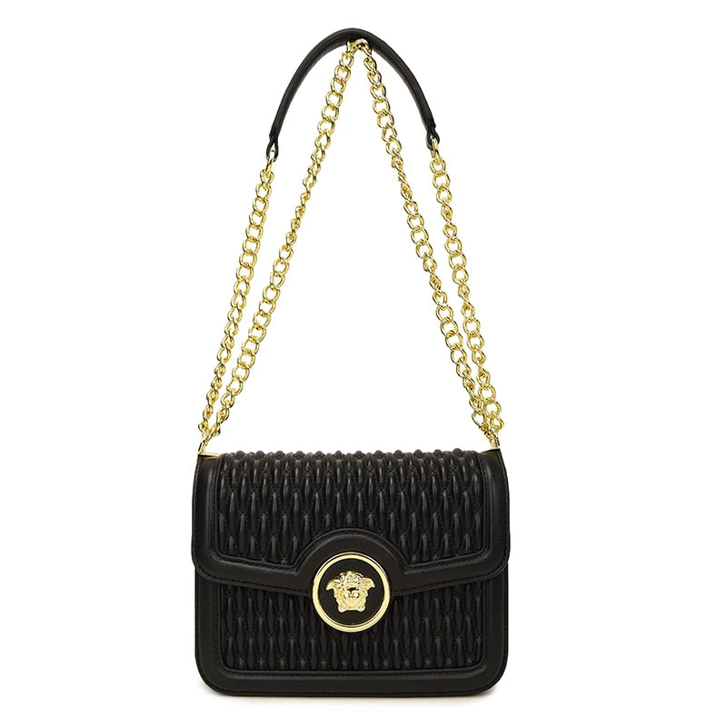 Classic Elegant Leather Handbag For Ladies Shoulder Strap Famous Designer Luxury Brand Collection