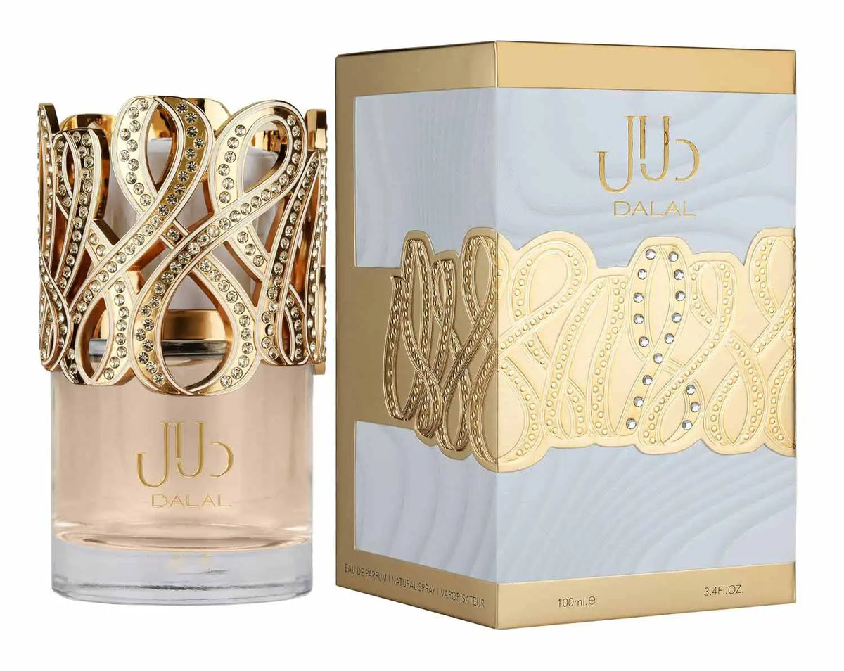Arabic Perfume Dalal EDP 100ml - Floral Fruity Gourmand Fragrance for Women, Luxurious Golden Bottle