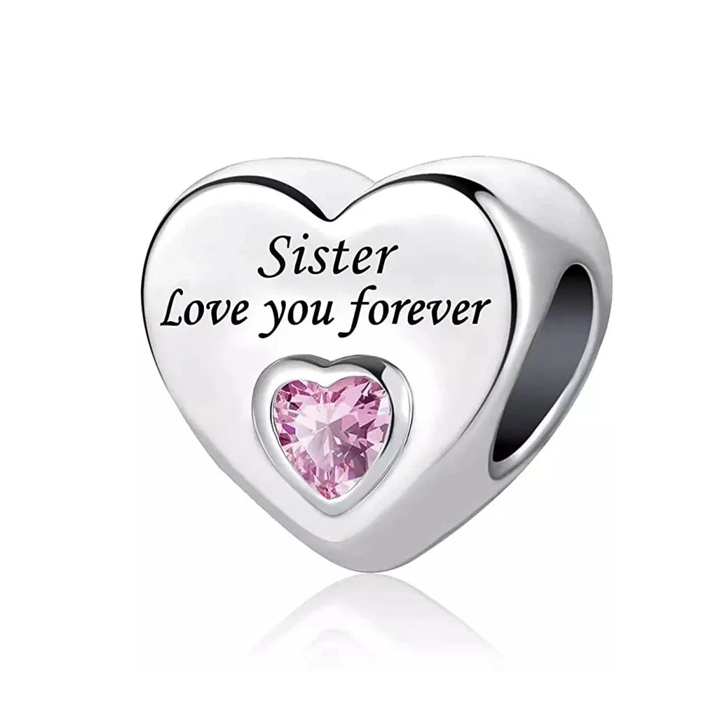 Sterling Silver Sunflower Best Friend Charm Bead - Bracelet Accessory
