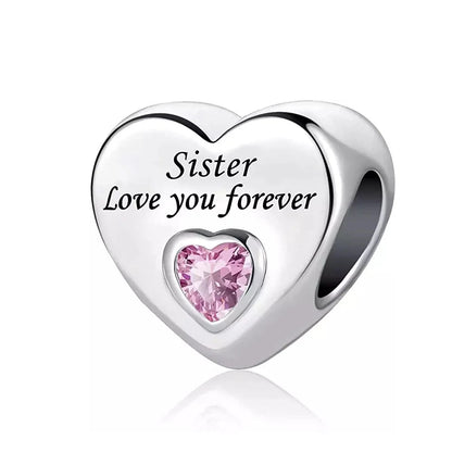 Sterling Silver Sunflower Best Friend Charm Bead - Bracelet Accessory