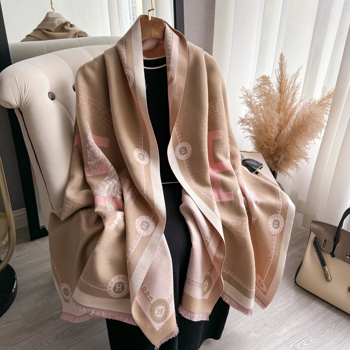 Luxury Winter Cashmere Scarf -  Warm Pashmina Blanket Poncho Shawl
