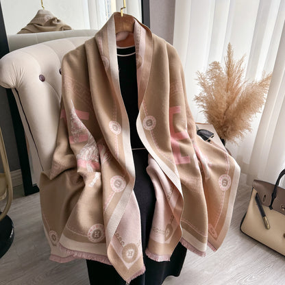 Luxury Winter Cashmere Scarf -  Warm Pashmina Blanket Poncho Shawl