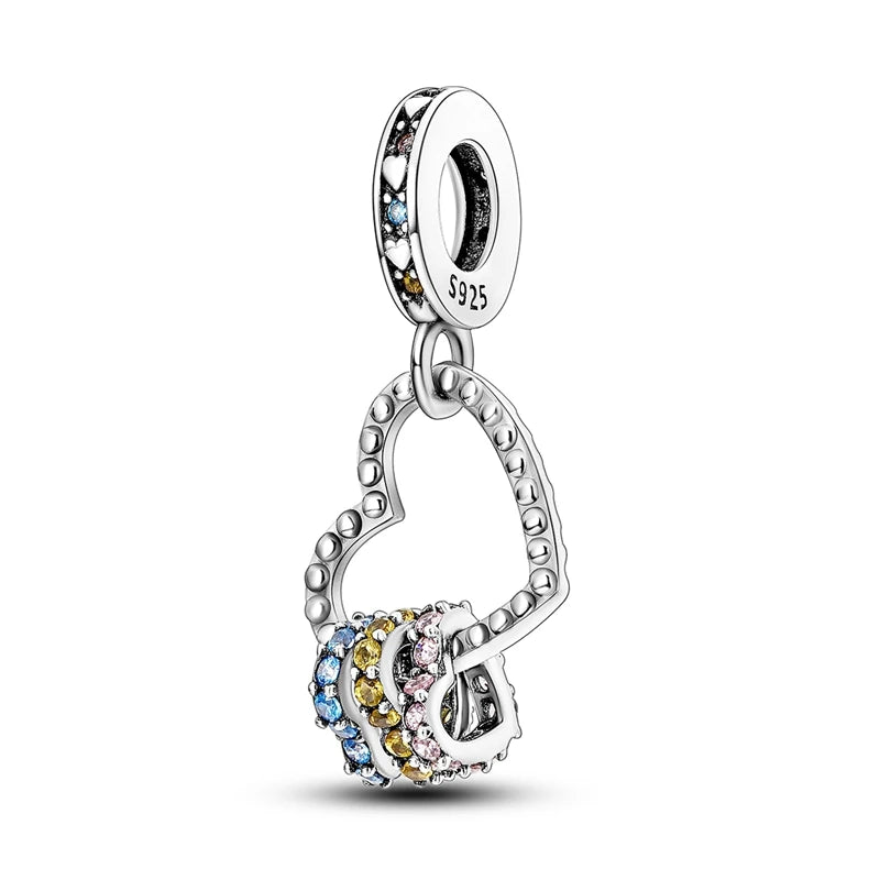 925 Sterling Silver Tree of Life, Peach Heart & Sweet Love Charm Bead | Fits Bracelets & Necklaces