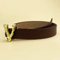 2025 Fashion V-Buckle Belt, Women's Slim Decorative Strap, Black PU Leather for Jeans, Chic Office Daily Accessory