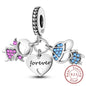 925 Sterling Silver Pink Pendant Charm Bead | Fits Pandora Bracelets & Necklaces | DIY Fine Jewelry