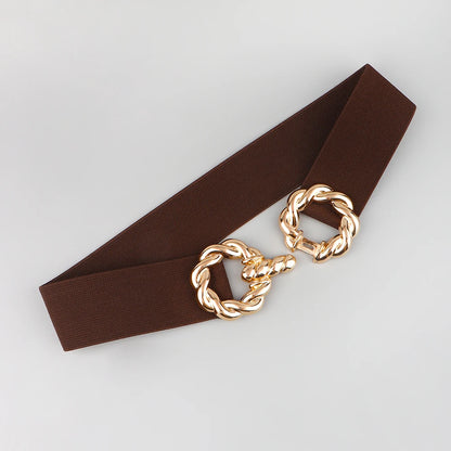 Waist Belt Women's Belt Corset Wide Elastic Dress Belt Luxury Designer Brand Stretch Elastic Wide Corset Metal Buckle Waistband