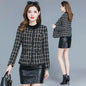 Wool Blend Tweed Coat - Half Plaid Korean Style Autumn Winter 2025