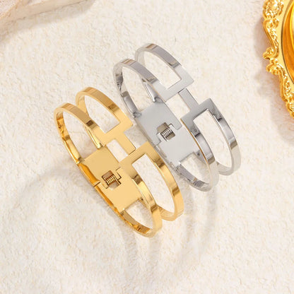Fashionable stainless steel double-layer cuff bracelet men and women letter bracelet couple jewelry gift wholesale