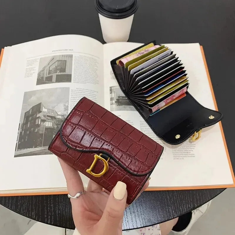 Women's Wallet Short  New Korean Style D Letter Buckle Coins Purses Wallet Card Bag Key Wallet Luxury carteras para mujeres