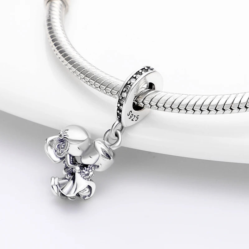Sterling Silver Character Pendant Charm Bead - Bracelet Necklace Accessory