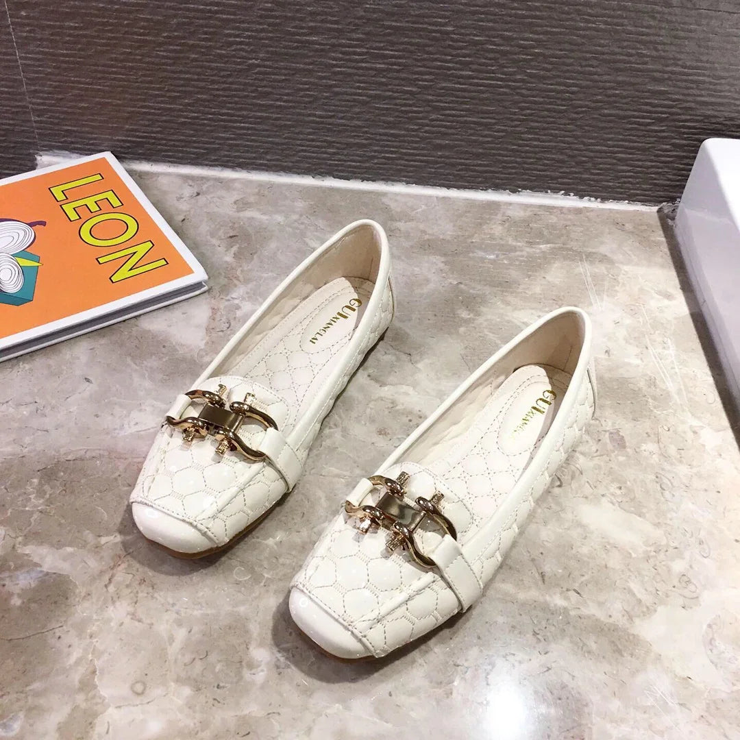 Women's Square Toe Loafers - Soft Comfortable Flat Shoes