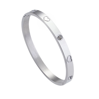 Luxury White Shell Bracelet - Titanium Steel Bangle for Women