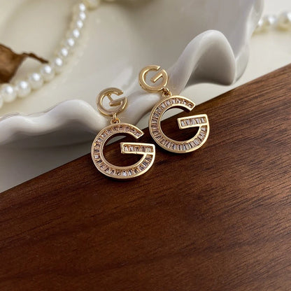 New Fashion Luxury Korean Fashion Big Letter G Jewelry Earrings GG Charming Drop Earring For Female Designer Party Wedding Gift