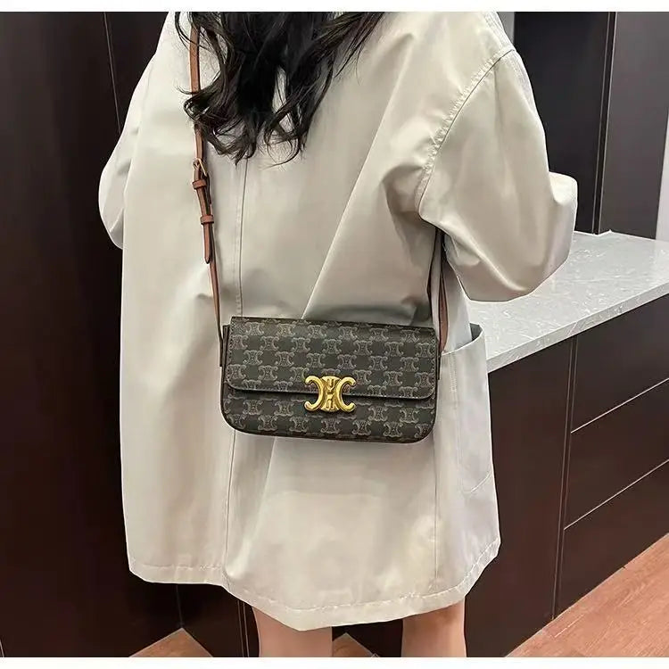 2025 Women’s Soft Leather Small Square Bag — Fashion Underarm/Crossbody, Portable for Daily/Outings