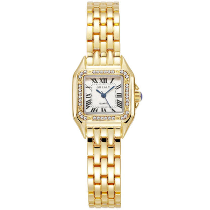 Light Luxury Square Watch - Gold Business Bracelet Watch for Women
