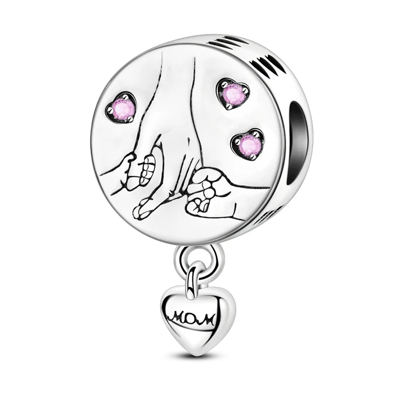 925 Sterling Silver Tree of Life, Peach Heart & Sweet Love Charm Bead | Fits Bracelets & Necklaces