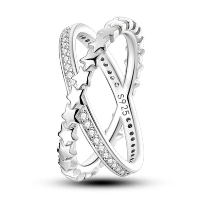 925 Sterling Silver Cross Multi-Ring | Zircon Wedding & Anniversary Ring for Women