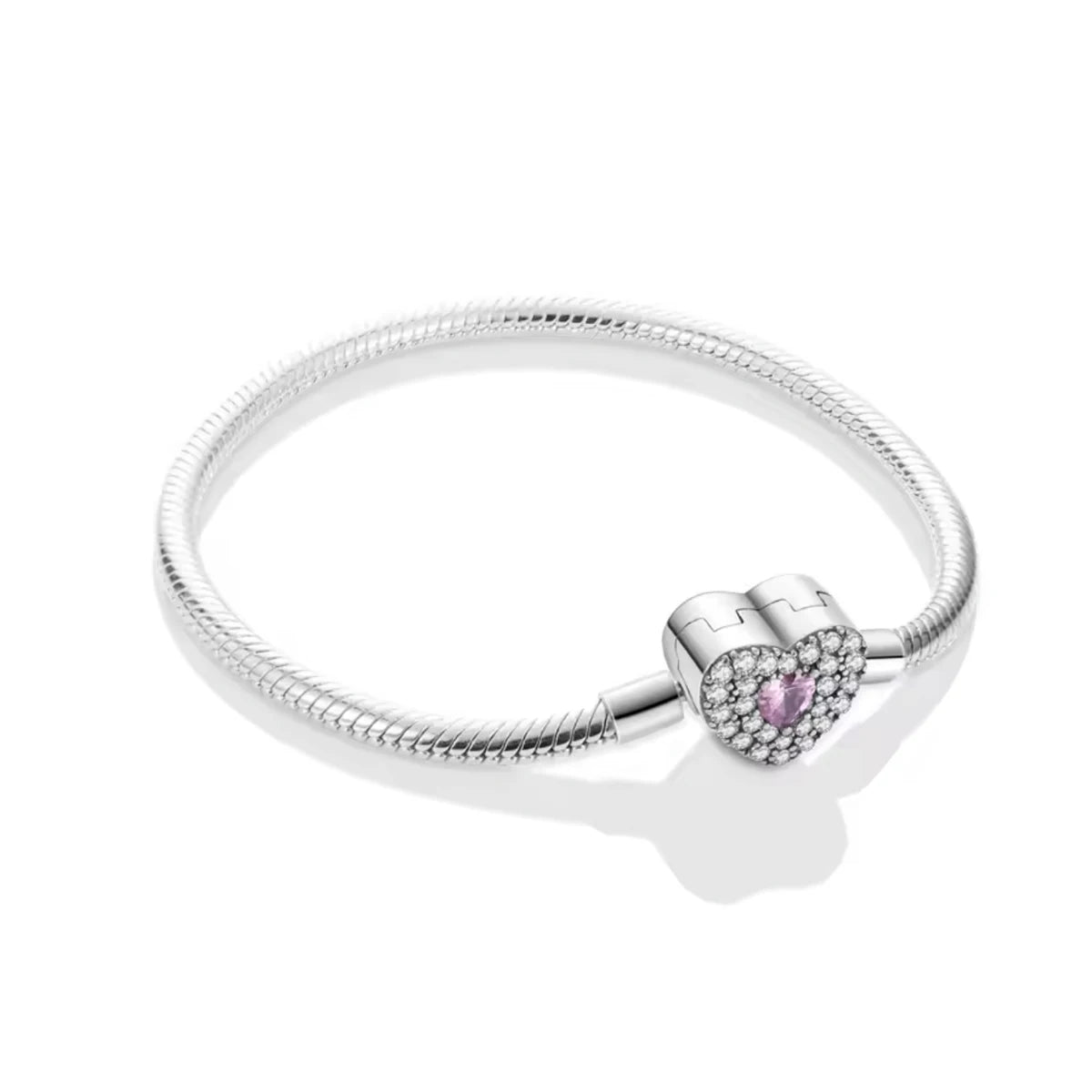 925 Sterling Silver Shell Family Tree Heart Bracelet - Charm Bangle